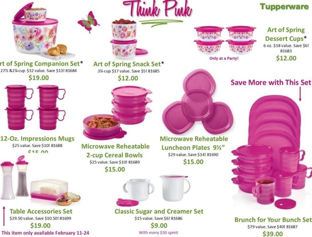 ISO Pink Tupperware set